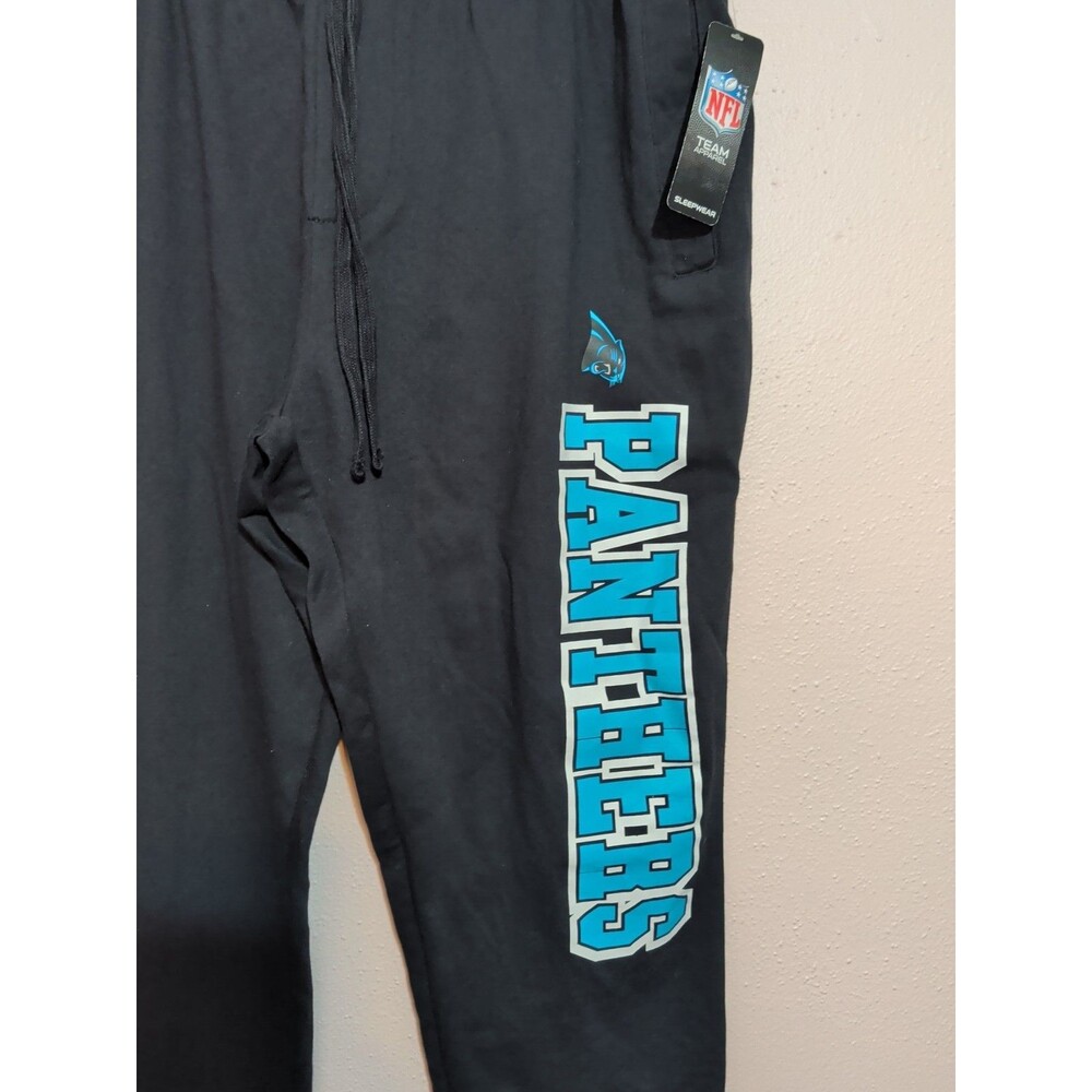 NFL Carolina Panthers Men's L Joggers Sweatpants Black NWT Licensed Fan Gear - Picture 3 of 7
